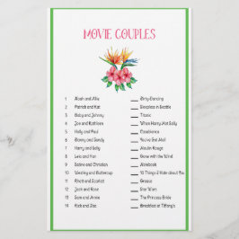 Film-Paar-zusammenpassendes Spiel-tropisches Thema Briefpapier