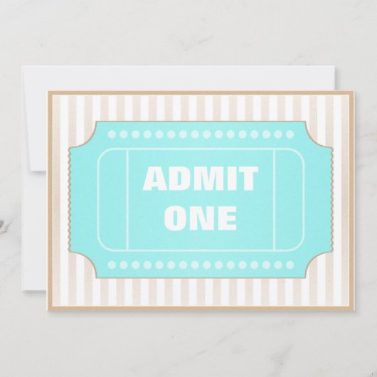 Film-Party-Brown-Blau Einladung (Vorderseite)