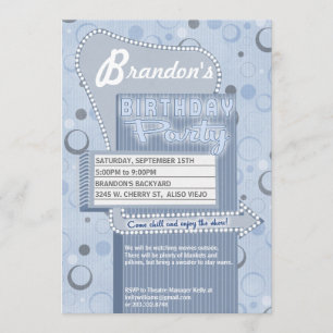 Film-Party Einladungs-Retro Antrieb im Festzelt Einladung