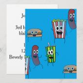 Film Popcorn Einladung (Vorne/Hinten)