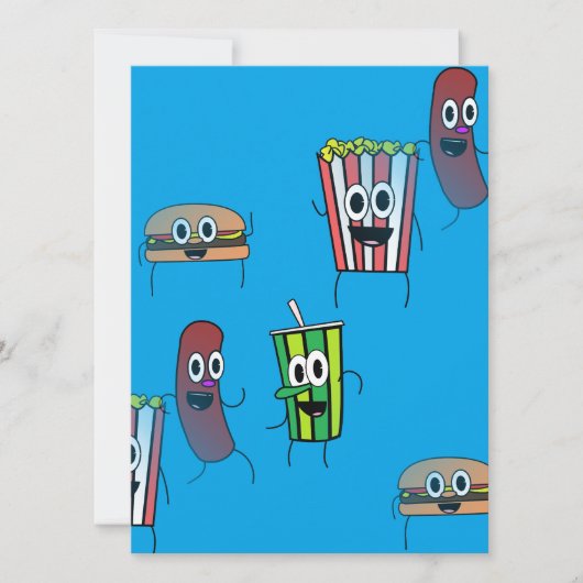 Film Popcorn Einladung (Vorderseite)