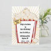 Film-Popcorn-Einladung Einladung (Stehend Vorderseite)