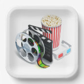 Film- & Popcorn-Partyplatten Pappteller (Vorderseite)