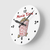 Film-Popcorn-Wanduhr Runde Wanduhr (Winkel)