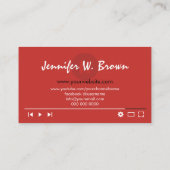 Film Production Editor Jugend Video Director Visitenkarte (Rückseite)