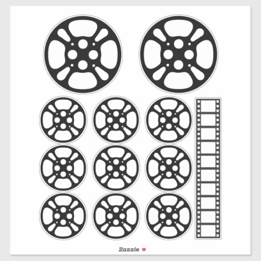 Film Reel / Movie Reel Temporary Tattoo Aufkleber (Blatt)