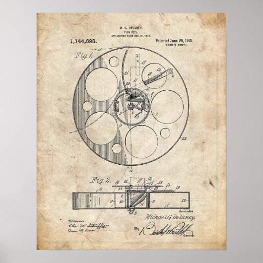 Film Reel Patent Poster (Vorne)