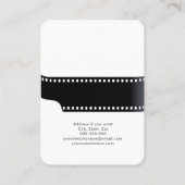 Film Roll Kamera QR Code Schwarz-Weiß Visitenkarte (Rückseite)