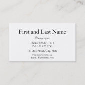 Film-Rollenphotographie Visitenkarte (Rückseite)