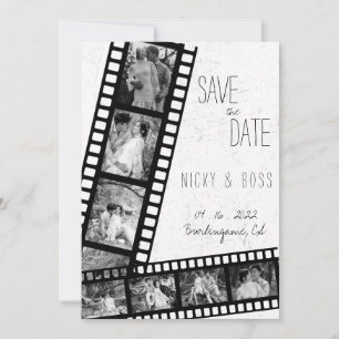 Film Rustikal Moderne Foto Save the Date Hochzeit Einladung