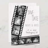 Film Rustikales modernes Foto Save the Date Hochze Einladung (Vorne/Hinten)