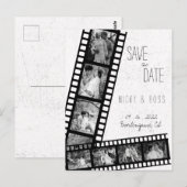 Film Rustikales modernes Foto Save the Date Postka Postkarte (Vorne/Hinten)