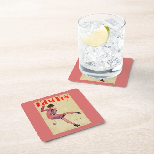 Film-Spaß-Titelseite Rechteckiger Pappuntersetzer (Vor Ort)