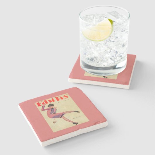 Film-Spaß-Titelseite Steinuntersetzer (Seitenansicht)