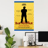 Film Star Bar Mitzvah Poster Yellow Blue (Heimbüro)