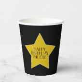 Film Star Geburtstag Black and Gold Stars Pappbecher (Vorderseite)