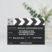 Film Star Kino Clapper Hollywood Einladung (Stehend Vorderseite)