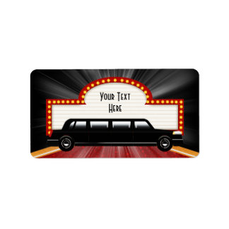Film Star Limo und Marquis Address Labels Adressaufkleber