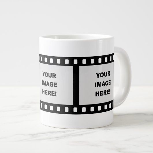 Film-Streifen-Schablone Jumbo-Tasse (Vorderseite Rechts)