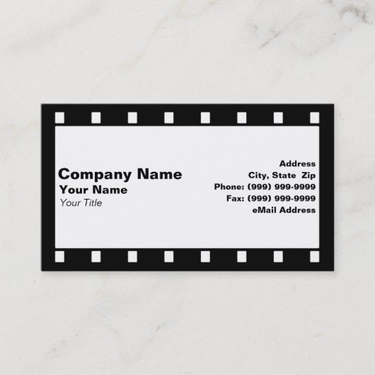Film-Streifen Visitenkarte (Vorderseite)