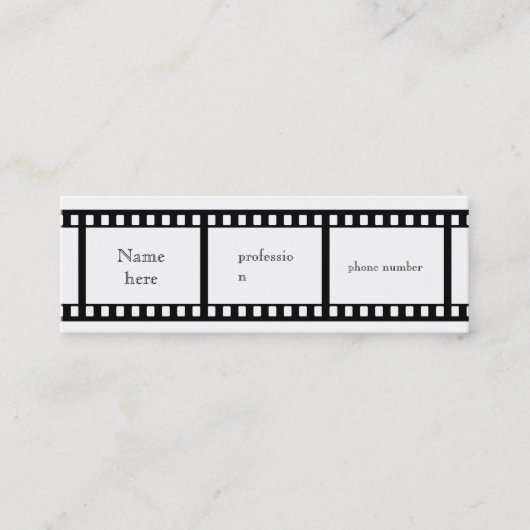 Film-Streifen-Visitenkarte Mini Visitenkarte (Vorderseite)