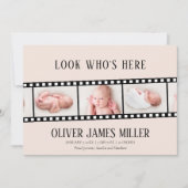 Film Strip Foto Collage Geburtsankündigung Save The Date (Vorderseite)