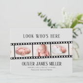 Film Strip Foto Collage Geburtsankündigung Save The Date (Stehend Vorderseite)