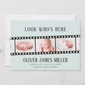 Film Strip Foto Collage Geburtsankündigung Save The Date (Vorderseite)