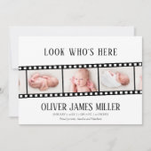 Film Strip Foto Collage Geburtsankündigung Save The Date (Vorderseite)