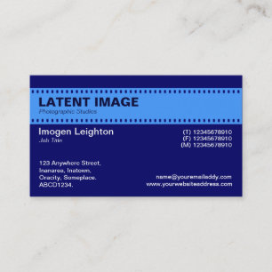 Film Strip Header - Baby Blue mit DP Navy Visitenkarte
