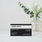 Film Strip Header - Weiß mit Schwarz (Gold) Visitenkarte (Stehend Vorderseite)