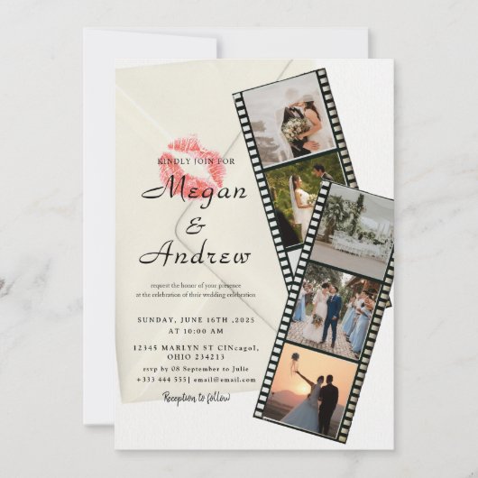 Film Strip Photo wedding Invitation (Vorderseite)
