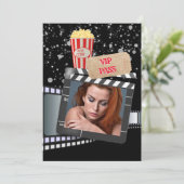 Film VIP Foto elegante Hollywood Themenparty Einladung (Stehend Vorderseite)