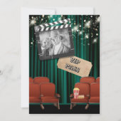 Film-VIP-Foto Lichter Kinovorführung Party aquamar Einladung (Vorderseite)