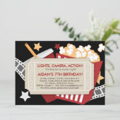 Film-Zeit-Einladung - für Jungen oder Mädchen Einladung (Stehend Vorderseite)