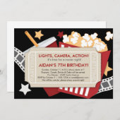 Film-Zeit-Einladung - für Jungen oder Mädchen Einladung (Vorne/Hinten)