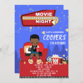 Filmabend 1 Geburtstagseinladungskarte (Vorne/Hinten)