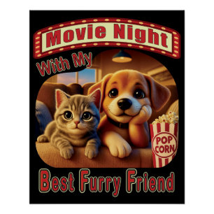 Filmabend - Beste Furry Friend - Niedliche Katze & Poster
