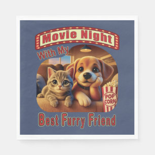 Filmabend - Beste Furry Friend - Niedliche Katze & Serviette