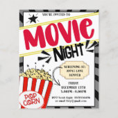 Filmabend Einladende Editable Film Party Popcorn Flyer (Vorne)