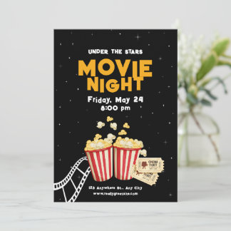 Filmabend Flyer, Filmabend Geburtstagsparty Einladung