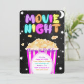 Filmabend Geburtstagseinladung Einladung (Stehend Vorderseite)