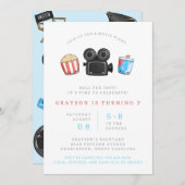 Filmabend Geburtstagsparty Einladung (Vorne/Hinten)