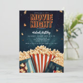 Filmabend Geburtstagsparty Einladung (Stehend Vorderseite)