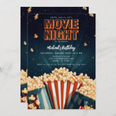 Filmabend Geburtstagsparty Einladung (Vorne/Hinten)