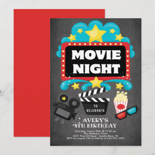 Filmabend Geburtstagsparty Einladung