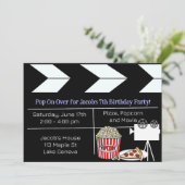 Filmabend Geburtstagsparty Einladung (Stehend Vorderseite)
