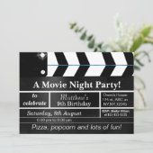 Filmabend Geburtstagsparty Einladung (Stehend Vorderseite)