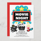 Filmabend Geburtstagsparty Einladung (Vorne/Hinten)