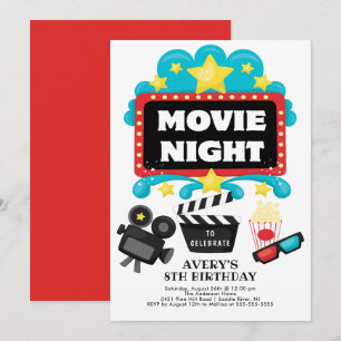 Filmabend Geburtstagsparty Einladung